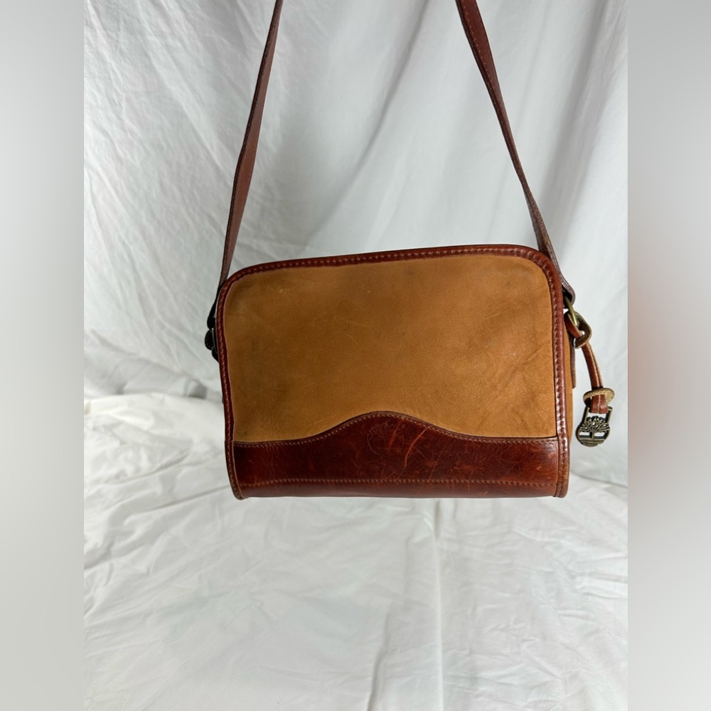 Vintage TIMBERLAND nubuc tan leather shoulder bag crossbody 90s